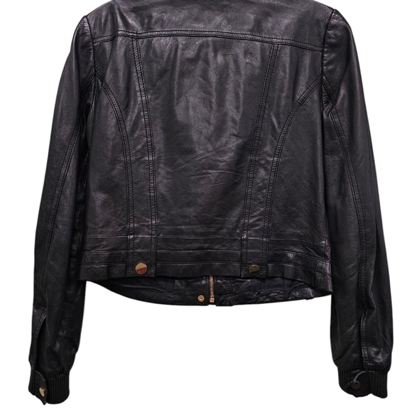 TORY BURCH RICHARD LEATHER BOMBER JACKET - Picture 5 of 9